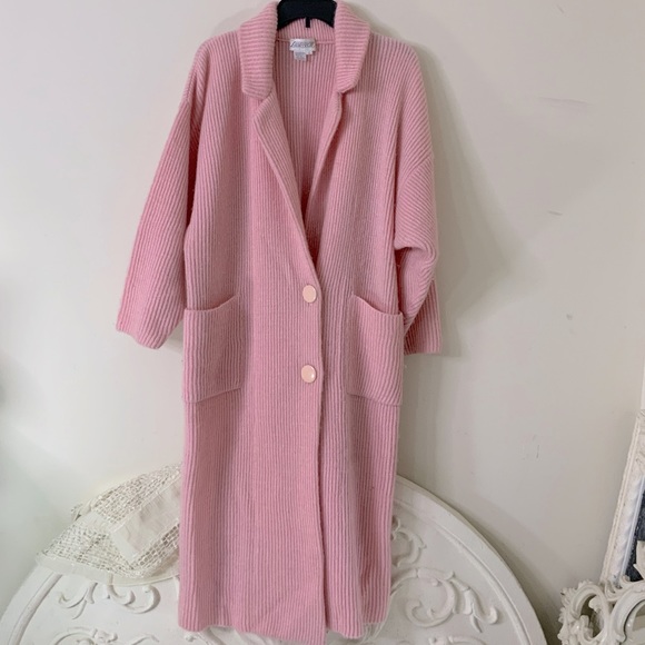 Pink Full Length Sweater Cardigan - Picture 2 of 13